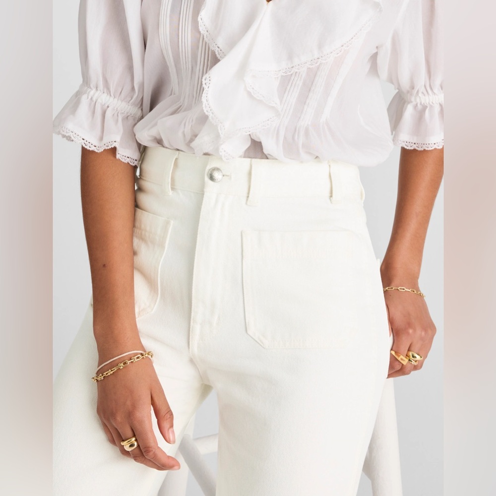 Madewell The Cleo Straight Jean - Rigid Size 26 White - Picture 5 of 8